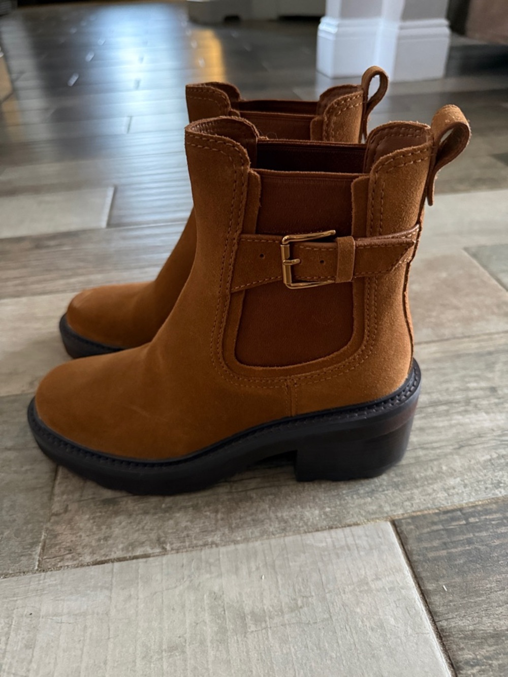 Cole Haan Brown Suede Chelsea Ankle Boots